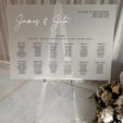 Personalised acrylic table plan