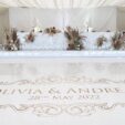 White gloss head table