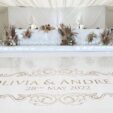 White gloss head table