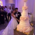 Gold cube cake table